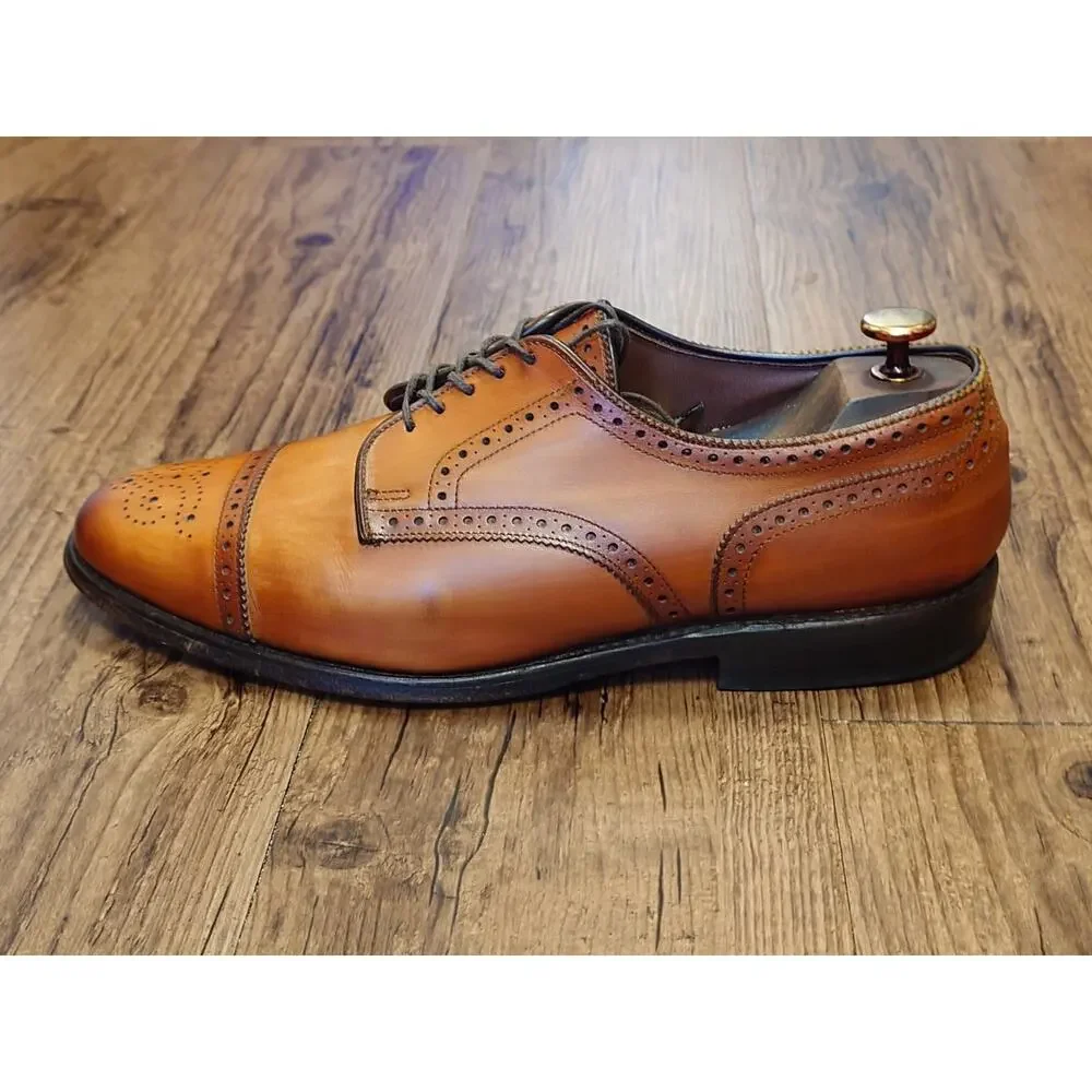 Allen Edmonds Sanford Leather Brogue Oxfords Dress Shoes Size 9.5D / EU 42.5